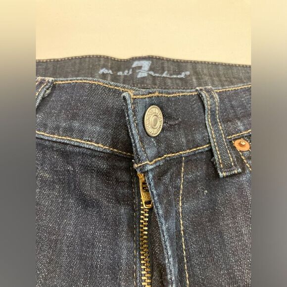 7 For All Mankind Jeans Women’s 28 Blue Denim Dojo Cropped Designer Casual - Picture 6 of 13